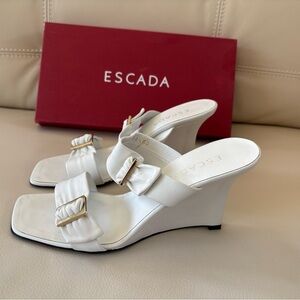 ESCADA Cayla Wedge Sandals, Size 38.5